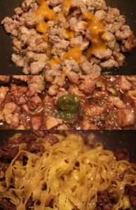 preparazione fettuccine ricce