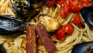 pasta cozze bottarga peperoncino
